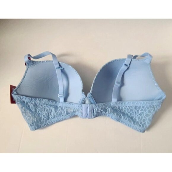 SO Intimates Convertible Lace Push-Up Bra Juniors 38C Blue Plunge Padded NWT - Picture 3 of 8